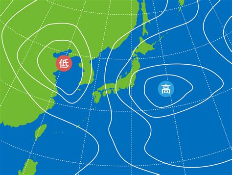 東低西高|気圧配置 気圧・高気圧・低気圧に関する用語